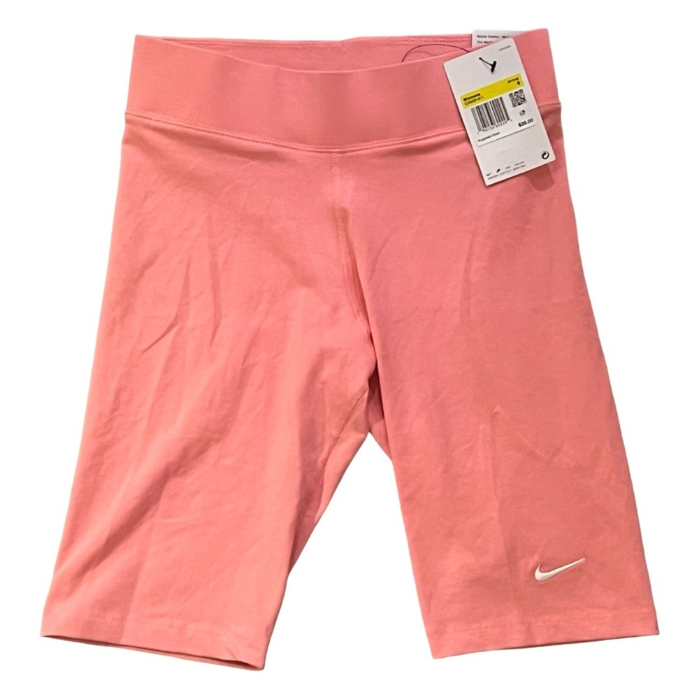 NWT Nike Sportswear Essential Mid-Rise Bike Shorts Pink CZ8526-611 Womens Small